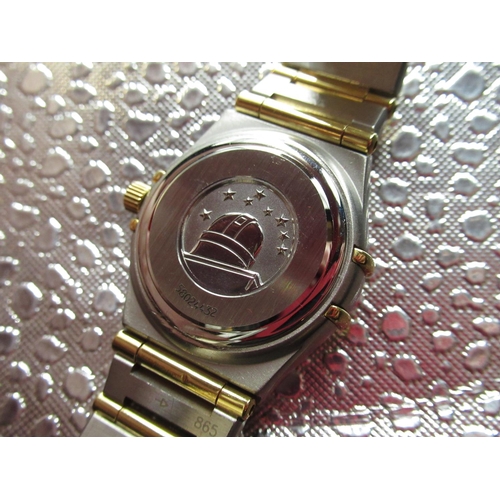 1115 - WITHDRAWN - Ladies Omega Constellation quartz wristwatch, stainless steel and 18K gold case and brac... 