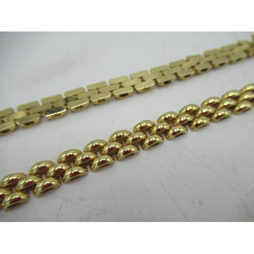 1133 - 9ct yellow gold three row panther collar necklace with concealed box clasp and safety catch, stamped... 