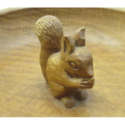 1504 - Wilf Squirrelman Hutchinson - Oak nut bowl with all over adzed with central nut finial, carved with ... 