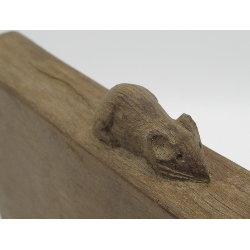 1506 - Robert Mouseman Thompson - Rectangular oak block carved with signature mouse, W23cm H17cm