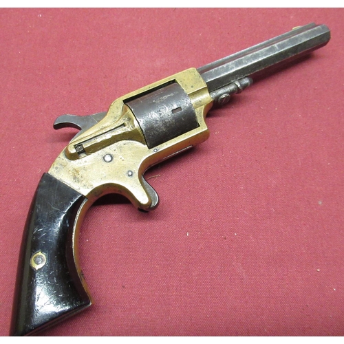 1002 - American 5 shot rimfire pocket revolver with 9cm octagonal steel barrel stamped Merwin & Bray Firear... 