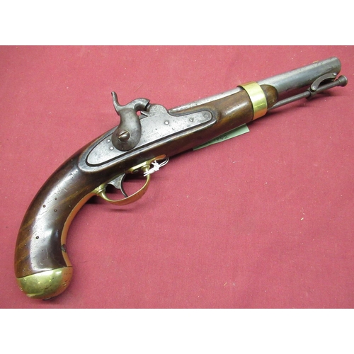 1014 - U.S model 1842 H. Aston percussion cap cavalry pistol with 8 1/2