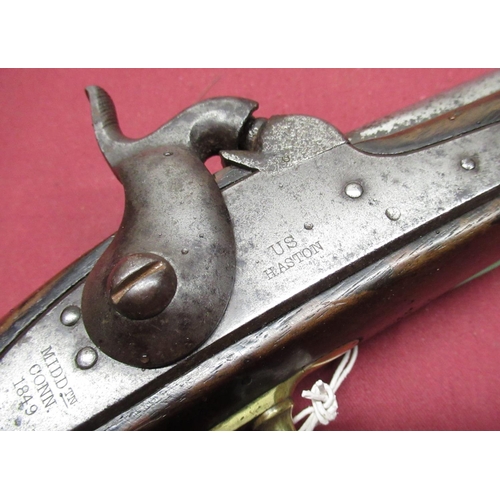 1014 - U.S model 1842 H. Aston percussion cap cavalry pistol with 8 1/2