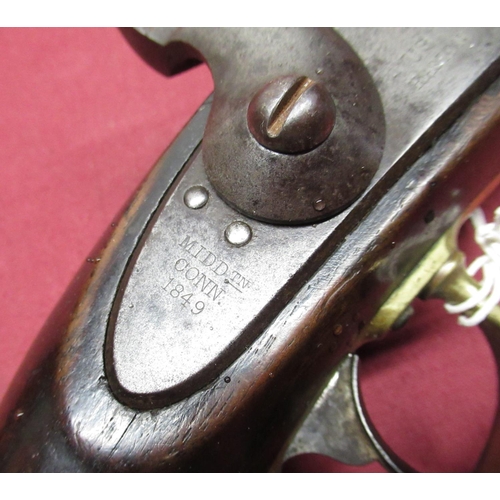 1014 - U.S model 1842 H. Aston percussion cap cavalry pistol with 8 1/2