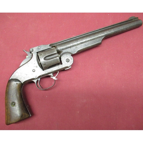 1017 - Smith and Wesson model no. 3 single action .44 cal 6 shot rimfire revolver c.1873, serial no. 22109,... 