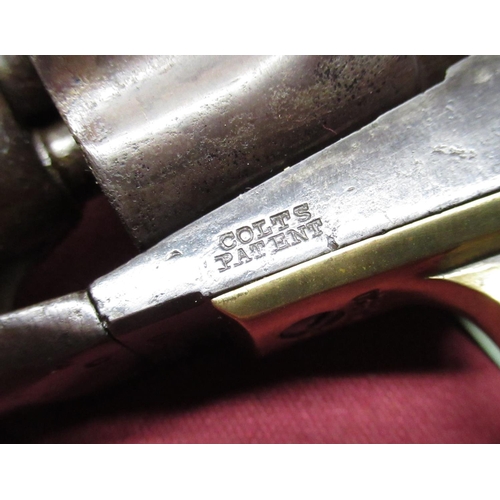 1028 - Colt model 1862 police revolver, New York USA case hardened frame stamped Colt patent & brass trigge... 