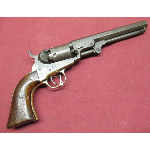 1029 - Colt model 1849 pocket revolver, .31cal five shot single action, 6 inch octagonal barrel stamped add... 