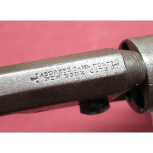 1029 - Colt model 1849 pocket revolver, .31cal five shot single action, 6 inch octagonal barrel stamped add... 