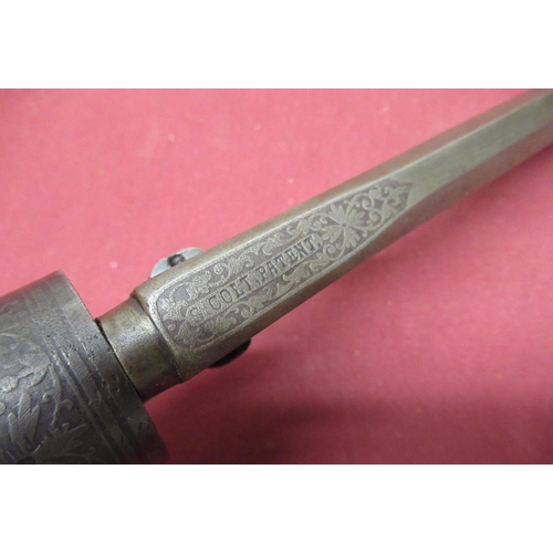 1031 - Good continental Colt copy of 1851 navy style .38cal open frame single action 6 shot percussion revo... 