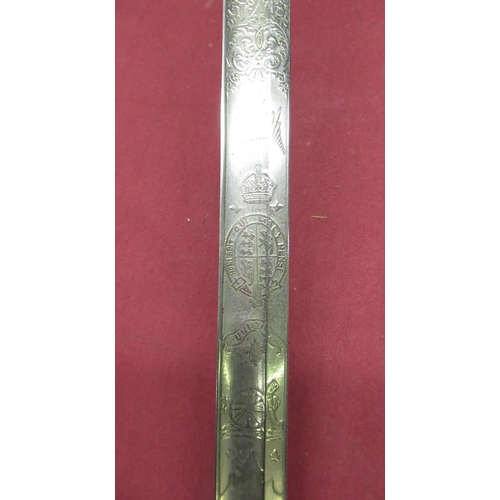 1064 - Geo. V Royal Artillery Officer 1821 pattern dress sword with 30.5