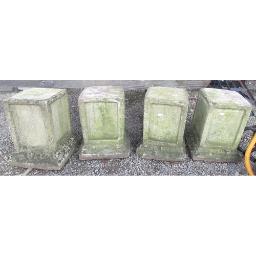 21 - Set of four sandstone square plinths, approx H15