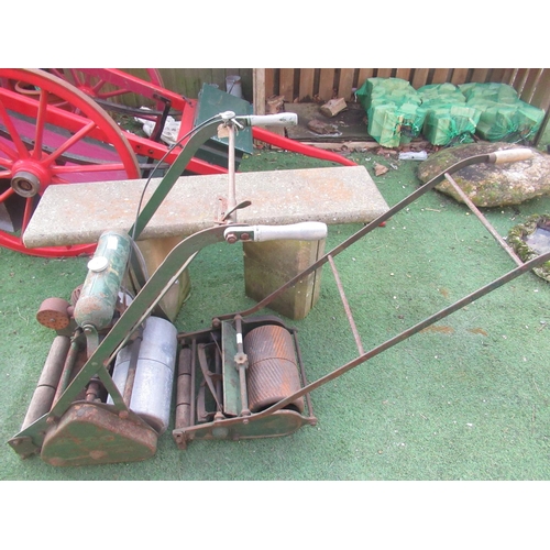 65 - Atco petrol lawn mower with roller and an Atco vintage push on lawn mower (2)