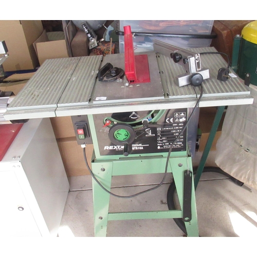 80 - Rexon electric saw bench on stand, with accessories