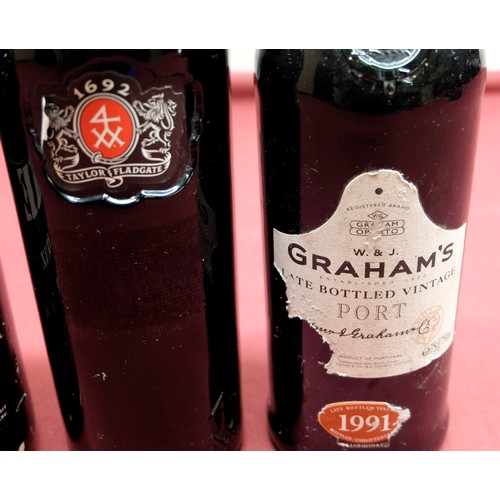 1324 - David Hall Collection - Vintage Port: Quarles Harris 1977, Kopke 1985, Graham's LBV 1991 and Taylor'... 