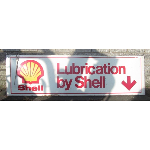 130 - Large metal Lubrication by Shell advertisement sign, 69