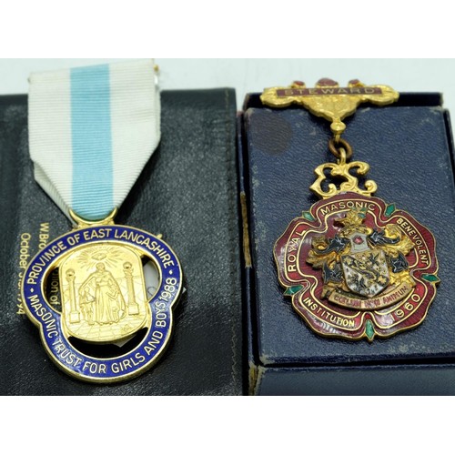 1138 - Hallmarked 9ct yellow gold Masonic Past Masters Jewel to W.Bro John McKenzie of St.George's Lodge No... 