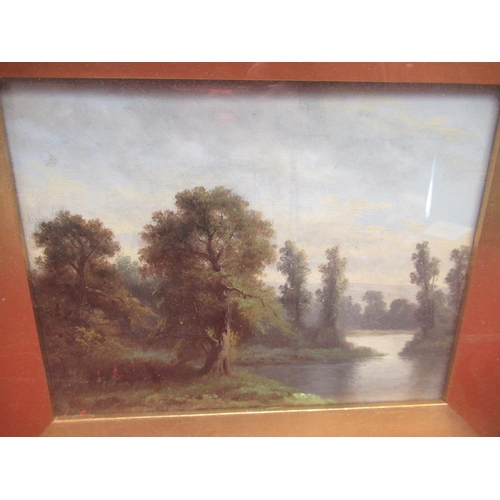 1259 - English School (late C19th): Wooded river landscape and a wooded pathway, pair of oils on canvas, si... 