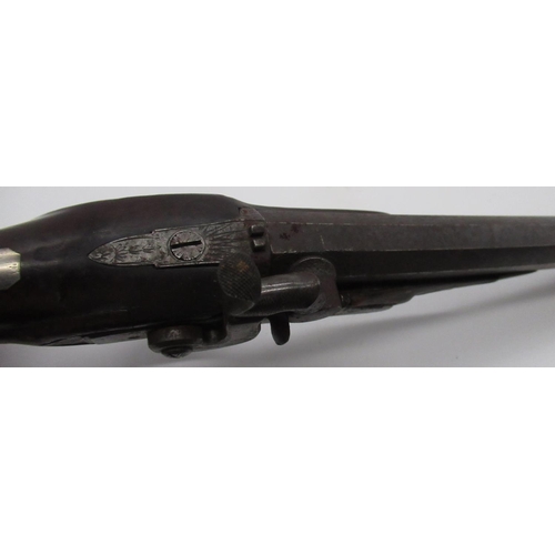 1045 - Percussion cap flintlock conversion pistol with 9