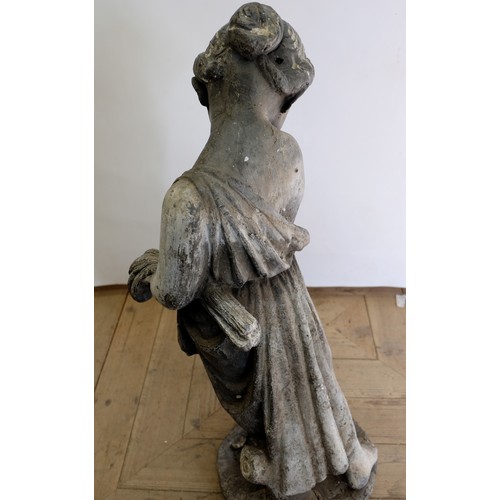 1582 - Lead garden figure of a young girl, emblematic of Summer, H76cm