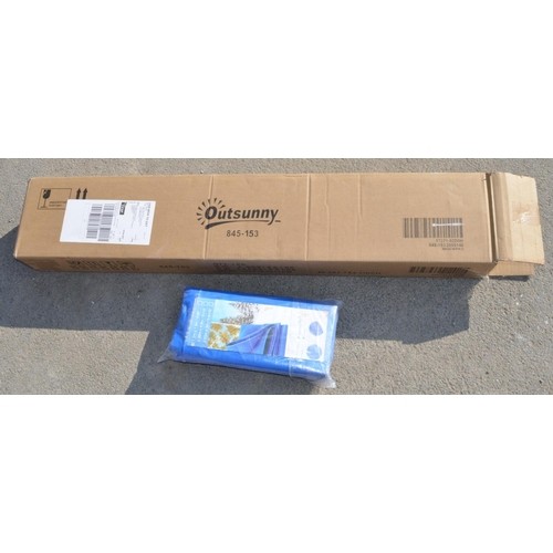 105 - Outsunny tent style plastic self assembly greenhouse (new in box), 1.2 x 1.8m tarpaulin (2)