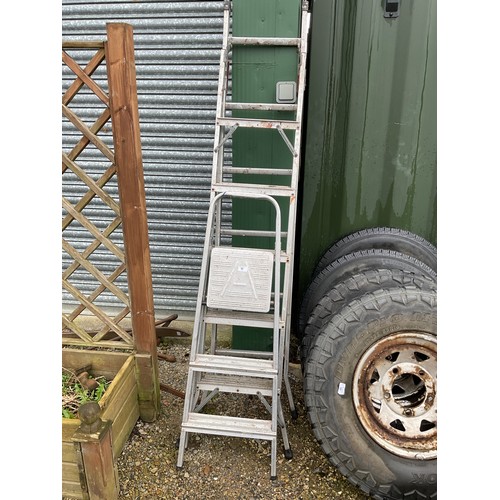 50 - Two sets of aluminium step ladders