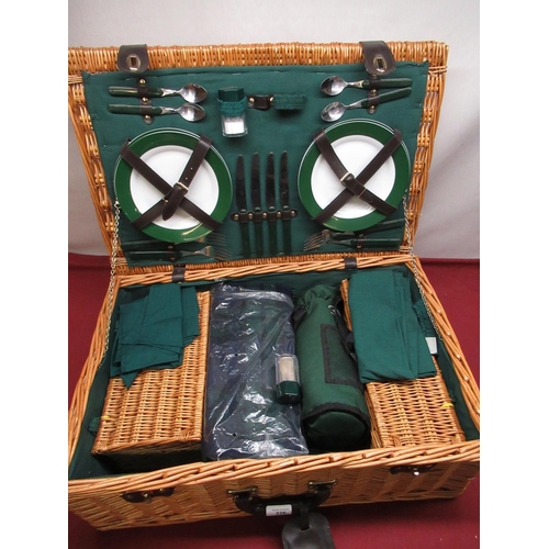 226 - Beverley Hills Polo Club Picnic basket complete with contents, together with a similar picnic basket... 