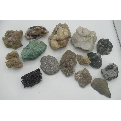 102 - Clear Quartz crystal, Fuchsite specimen, other quartz and various mineral specimens (15)