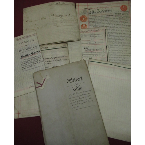 153 - Collection of C19th deeds and indentures, some of local interest, Whitby etc