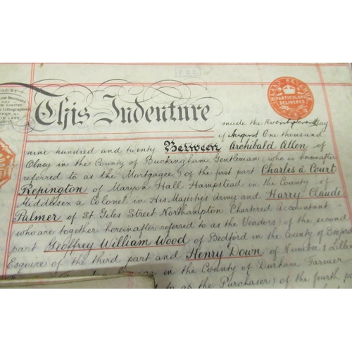 153 - Collection of C19th deeds and indentures, some of local interest, Whitby etc