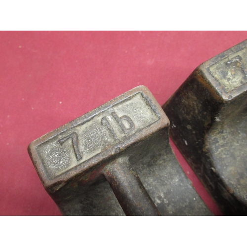 185 - Pair of Avery type 7lb cast iron weights