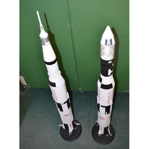 33 - Two DragonSpace 1/72 Saturn V rockets, one an Apollo machine (appears complete, nothing obvious miss... 