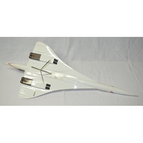 15 - Large fibreglass travel agent type model Concorde with a small chrome stand. Model in British Airway... 