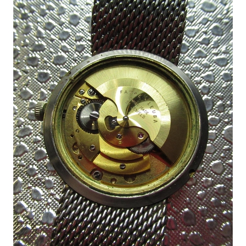 Favre Leuba Daymatic Royal Grasp automatic wristwatch with date gold plated case on integral Milane