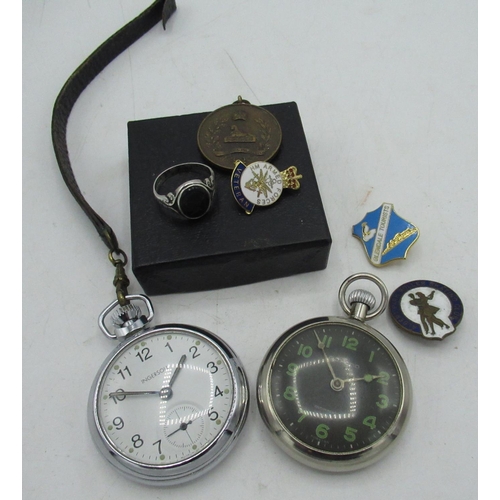 Ingersoll chrome plated pin palette pocket watch Roxedo chrome