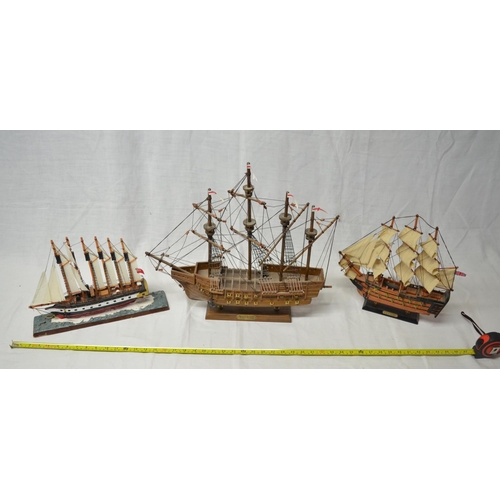 50 - Collection of pre-made ship models, amateur built ship models mostly in wood, including Titanic, Cut... 