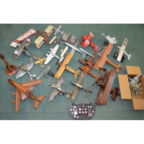 51 - Collection of pre built mostly wood and tin plate models, some plastic, including Bravo Delta Spirit... 