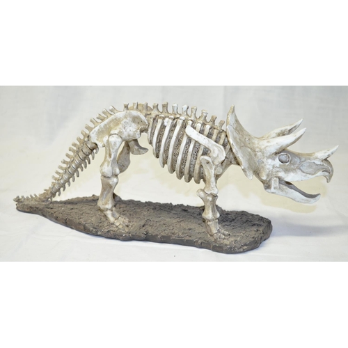 79 - Resin T-Rex model, large Triceratops wall hanging skull by D.W.K, another smaller Triceratops skull ... 