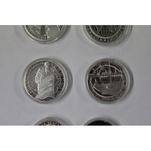 601 - ERII Gibraltar 2016 Battle of the Atlantic coin set, comprising four silver proof half crowns, silve... 