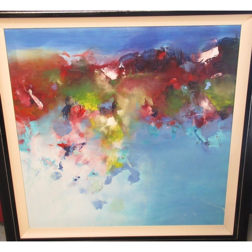 10 - Large framed and mounted abstract oil painting by Carol Anderson Wright (Isle of Jersey artist) 111c... 