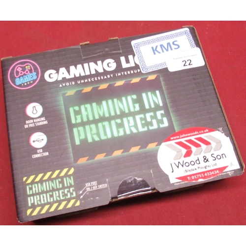 22 - Gaming light by Games Tech (donated by J Wood & Son)