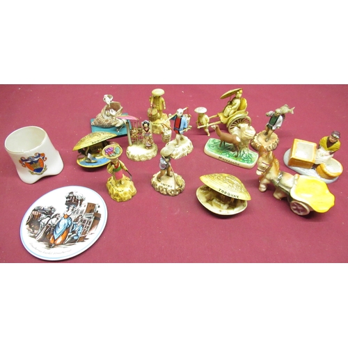 28 - Selection of various souvenir ware including Saltburn by the Sea vase, Chinese style souvenir items ... 