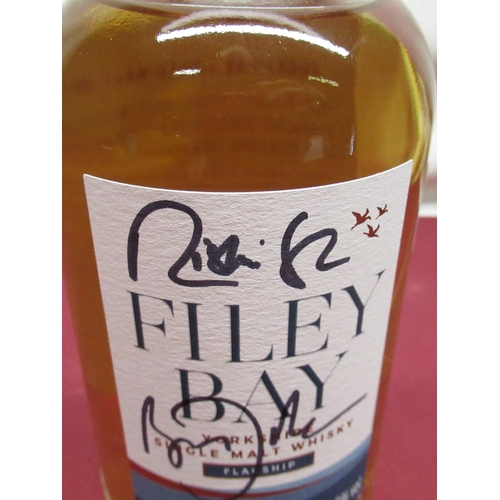 56 - Bottle of Filey Bay Yorkshire Single Malt flagship whiskey signed by the Prime Minister Boris Johnso... 
