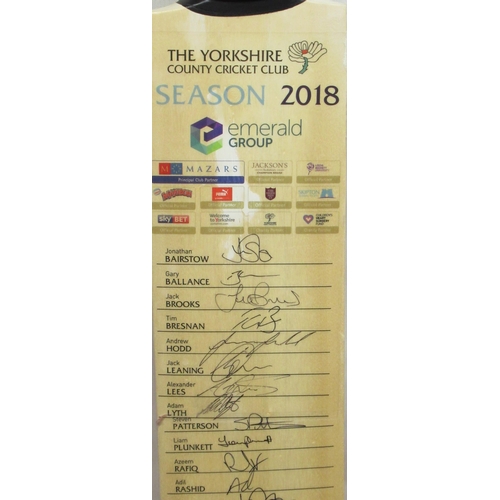8 - Yorkshire County Cricket (2018) signed bat (donated by KMS School)