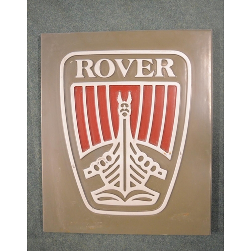 355 - Large Rover advertising sign with Rover logo, 775mm x 920mm