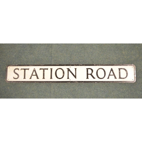 357 - Pressed steel Station Road road sign
