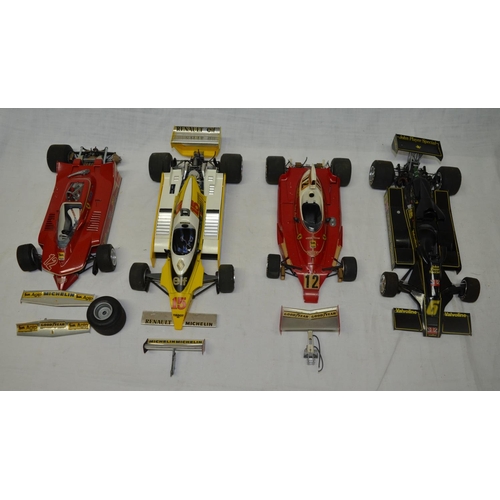 58 - Four Tamiya 1:12 scale F1 models (all A/F)