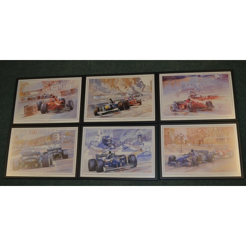 60 - Six new prints by Craig Warwick commissioned by 3M, depicting events of the 1996 F1 Grand Prix seaso... 