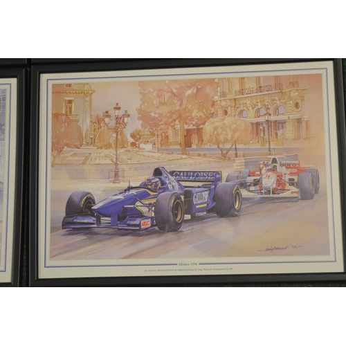 60 - Six new prints by Craig Warwick commissioned by 3M, depicting events of the 1996 F1 Grand Prix seaso... 