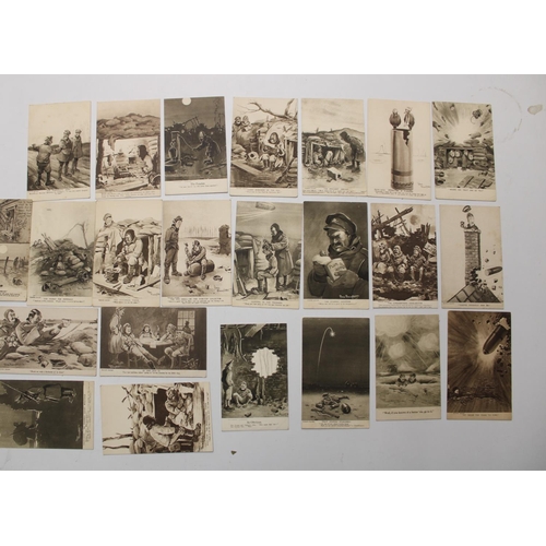 764 - Collection of Bruce Bairnsfather WW1 postcards from the fragments from France series (22)