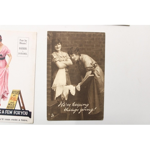 765 - Selection of WW1 period Postcards relating to Nurses, Women war workers, munitions girls etc (16)